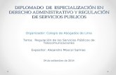 DIPLOMADO DE ESPECIALIZACIÓN EN DERECHO ADMINISTRATIVO Y REGULACIÓN DE SERVICIOS PUBLICOS Organizador: Colegio de Abogados de Lima Tema: Regulación de.