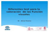 Diferentes test para la valoración de las Función visuales Br. Alicia Pereira.