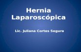Hernia Laparoscópica Lic. Juliana Cortes Segura. Hernia Laparoscópica Definición Una hernia ocurre cuando se debilitan las capas internas del músculo.