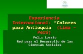 Experiencia Internacional: “Colores para Antioquía” (Lima – Perú) Felix Lossio Red para el Desarrollo de las Ciencias Sociales.