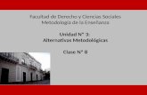 Facultad de Derecho y Ciencias Sociales Metodología de la Enseñanza Unidad Nº 3: Alternativas Metodológicas Clase Nº 8.