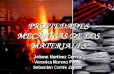 PROPIEDADES MECÁNICAS DE LOS MATERIALES Johana Martínez Correa Veronica Moreno Perea Sebastian Cortés Zapata.
