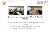 Sesión de expertos Think Tank Zing Educación y eficiencia en tiempos de crisis o cómo la colaboración puede aumentar la eficiencia 1º PARTE.