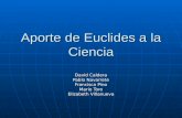 Aporte de Euclides a la Ciencia David Caldera Pablo Navarrete Francisca Pino Mario Toro Elizabeth Villanueva.