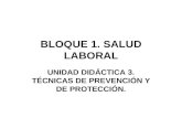 BLOQUE 1. SALUD LABORAL UNIDAD DIDÁCTICA 3. TÉCNICAS DE PREVENCIÓN Y DE PROTECCIÓN.