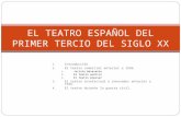 1. Introducción 2. El teatro comercial anterior a 1936. 1. Jacinto Benavente 2. El teatro poético 3. El teatro popular 3. El teatro intelectual o innovador.