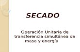 Operación Unitaria de transferencia simultánea de masa y energía SECADO.