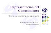 Representación del Conocimiento ¿Cómo representar para aprender? Inteligencia Artificial Luis Villaseñor Pineda.