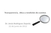 Transparencia, ética y rendición de cuentas Dr. Jesús Rodríguez Zepeda 22 de junio de 2012.