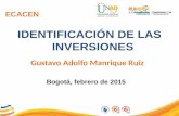 ECACEN IDENTIFICACIÓN DE LAS INVERSIONES Gustavo Adolfo Manrique Ruiz Bogotá, febrero de 2015.