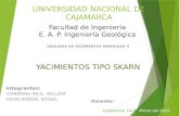 UNIVERSIDAD NACIONAL DE CAJAMARCA Docente: YACIMIENTOS TIPO SKARN Facultad de Ingeniería E. A. P. Ingeniería Geológica Integrantes: CARMONA INCIL, WILLIAM.