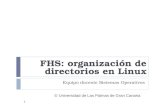 FHS: organización de directorios en Linux 1 Equipo docente Sistemas Operativos © Universidad de Las Palmas de Gran Canaria.