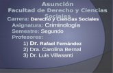Carrera: Asignatura: Semestre: Profesores: 1) Dr. Rafael Fernández 2) Dra. Carolina Bernal 3) Dr. Luis Villasanti Carrera: Derecho y Ciencias Sociales.