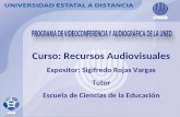 Curso: Recursos Audiovisuales Expositor: Sigifredo Rojas Vargas Tutor Escuela de Ciencias de la Educación.