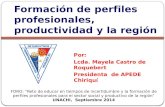 Formación de perfiles profesionales, productividad y la región Por: Lcda. Mayela Castro de Roquebert Presidenta de APEDE Chiriquí FORO: “Reto de educar.