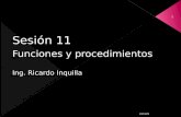 16/04/2015 1 Sesión 11 Funciones y procedimientos Ing. Ricardo Inquilla.