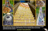 U.S.A. California. Escalera de Moraga en San Francisco de 163 peldaños, compuesta de 75.000 fragmentos de teja, creando cuadros diferentes. Una vez llegados.