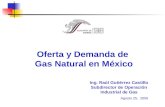 Oferta y Demanda de Gas Natural en México Agosto 25, 2005 Ing. Raúl Gutiérrez Castillo Subdirector de Operación Industrial de Gas.