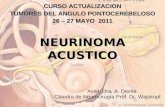 CURSO ACTUALIZACION TUMORES DEL ANGULO PONTOCEREBELOSO 26 – 27 MAYO 2011 NEURINOMA ACUSTICO Asist. Dra. A. Devita Cátedra de Neurocirugía Prof. Dr. Wajskopf.