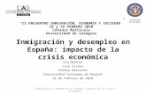Inmigración y desempleo en España: impacto de la crisis económica Eva Medina José Vicéns Ainhoa Herrarte Universidad Autónoma de Madrid 18 de Febrero de.