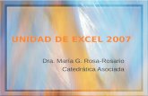 UNIDAD DE EXCEL 2007 Dra. María G. Rosa-Rosario Catedrática Asociada.
