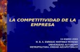 LA COMPETITIVIDAD DE LA EMPRESA 15 ENERO 2003 M. B. A. ENRIQUE MARTINEZ MORENO UNIVERSIDAD AUTONOMA METROPOLITANA, UNIDAD AZCAPOTZALCO.