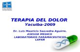 TERAPIA DEL DOLOR Yacuiba-2009 Dr. Luis Mauricio Saavedra Aguirre. ASESOR MEDICO LABORATORIOS FARAMACEUTICOS LAFAR.