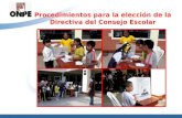 Procedimientos para la elección de la Directiva del Consejo Escolar.
