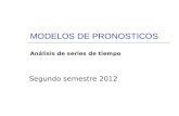 MODELOS DE PRONOSTICOS Análisis de series de tiempo Segundo semestre 2012.