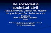 De sociedad a sociedad civil Análisis de las causas del déficit de participación ciudadana en México Ireri Ablanedo Terrazas ITAM VI Seminario Anual de.