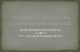 Curso Economía Internacional Unidad I Prfr. Ing. Jesús González Rivera.