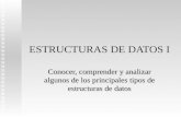 ESTRUCTURAS DE DATOS I Conocer, comprender y analizar algunos de los principales tipos de estructuras de datos.