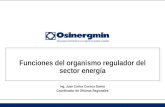 Funciones del organismo regulador del sector energía Ing. Juan Carlos Cuenca Gamio Coordinador de Oficinas Regionales.