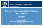 WMO Evento WMO VLab GEONETCast Introducción Vilma Castro Costa Rica Presentando por Stephan Bojinski Organización Meteorológica Mundial (OMM) sbojinski@wmo.int.