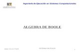 Autor: J.LL.A / F.A.R Ingeniería de Ejecución en Sistemas Computacionales SISTEMAS DIGITALES 1 ALGEBRA DE BOOLE.
