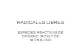 RADICALES LIBRES ESPECIES REACTIVAS DE OXIGENO (ROS) Y DE NITROGENO.