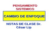 PENSAMIENTO SISTEMICO CAMBIO DE ENFOQUE NOTAS DE CLASE Dr. César Lip.