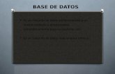 BASE DE DATOS  Es un conjunto de datos pertenecientes a un mismo contexto y almacenados sistemáticamente para su posterior uso.  Es un conjunto de datos.
