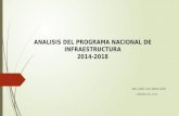 ANALISIS DEL PROGRAMA NACIONAL DE INFRAESTRUCTURA 2014-2018 ING JOSE LUIS NAVA DIAZ FEBRERO DEL 2015.