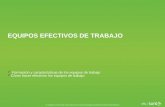 EQUIPOS EFECTIVOS DE TRABAJO Formación y características de los equipos de trabajo Cómo hacer efectivos los equipos de trabajo.