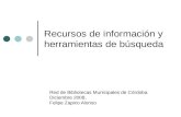 Recursos de información y herramientas de búsqueda Red de Bibliotecas Municipales de Córdoba Diciembre 2008. Felipe Zapico Alonso.