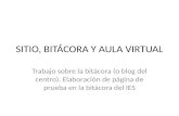SITIO, BITÁCORA Y AULA VIRTUAL Trabajo sobre la bitácora (o blog del centro). Elaboración de página de prueba en la bitácora del IES.