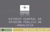 ESTUDIO GENERAL DE OPINIÓN PÚBLICA DE ANDALUCÍA EGOPA Oleada Verano 2014.