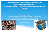 Diplomado de Educación a Distancia en Derechos Humanos 2013 Cátedra UNESCO de Derechos Humanos de la UNAM Propuesta de taller Reconocimiento de los Derechos.