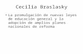 Cecilia Braslasky La promulgación de nuevas leyes de educación general y la adopción de amplios planes nacionales de reforma.