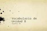 Vocabulario de Unidad 8 Español 3H. historia de la vida propia.