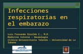 Infecciones respiratorias en el embarazo Luis Fernando Giraldo C., M.D. Medicina Interna – Neumología Clínica Universitaria Teletón – Universidad de La.