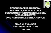 RESPONSABILIDAD SOCIAL TRATADOS, PROTOCOLOS Y CONVENIOS INTERNACIONALES DEL MEDIO AMBIENTE ONG AMBIENTALES EN LA REGION OMAR ALEXANDER BALDOVINO BELTRAN.