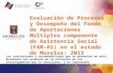 Evaluación de Procesos y Desempeño del Fondo de Aportaciones Múltiples componente de Asistencia Social (FAM-AS) en el estado de Morelos: 2013 Las conclusiones.