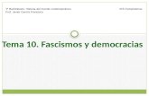 Tema 10. Fascismos y democracias 1º Bachillerato. Historia del mundo contemporáneo Prof. Javier García Francisco IES Complutense.